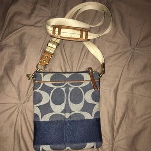 Denim coach purse